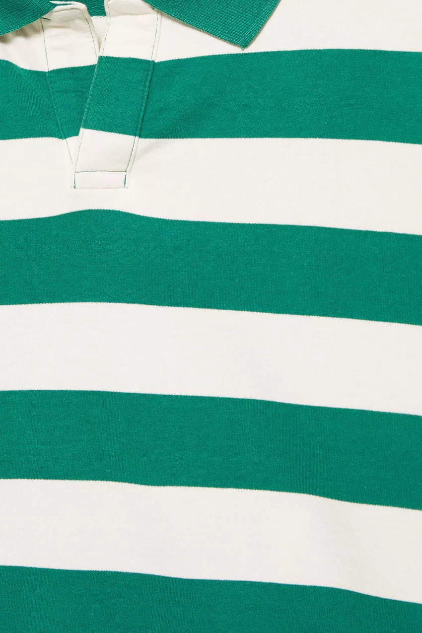 Boxy fit striped polo shirt