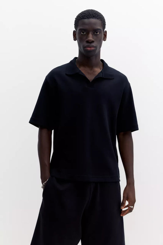 Short sleeve interlock polo shirt