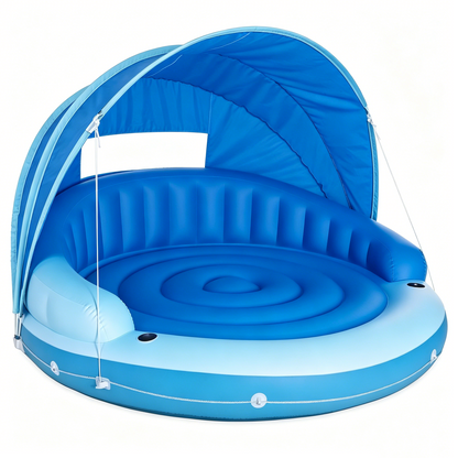 Canopy Island Inflatable Pool Float With Sunshade