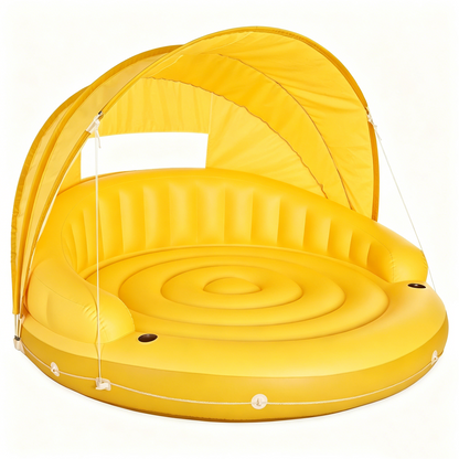 Canopy Island Inflatable Pool Float With Sunshade